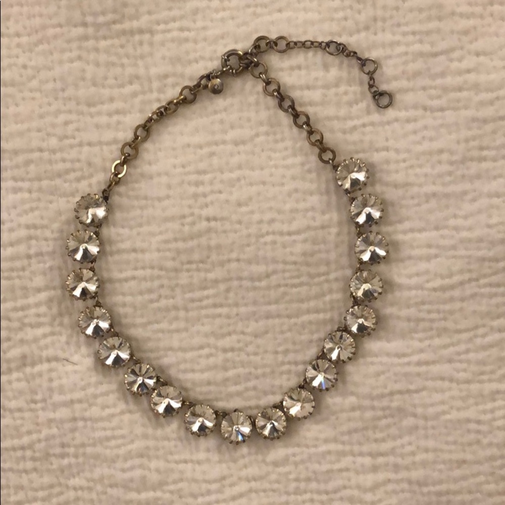 J Crew Glass Crystal Dot Statement Necklace
